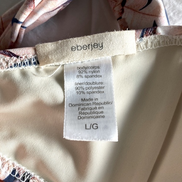 Eberjey bandeau swimming bikini top - pink & navy florals - large - Picture 3 of 3